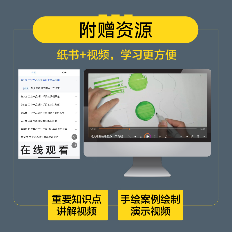 [正版]工业产品手绘与设计思维实战训练 工业产品设计手绘自学教程产品设计临摹手绘实例绘制技法马克笔工业设计效果图考研快高清大图