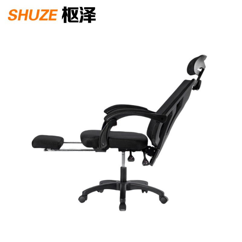 枢泽 可移动旋转电脑椅 黑色+脚踏 张高清大图