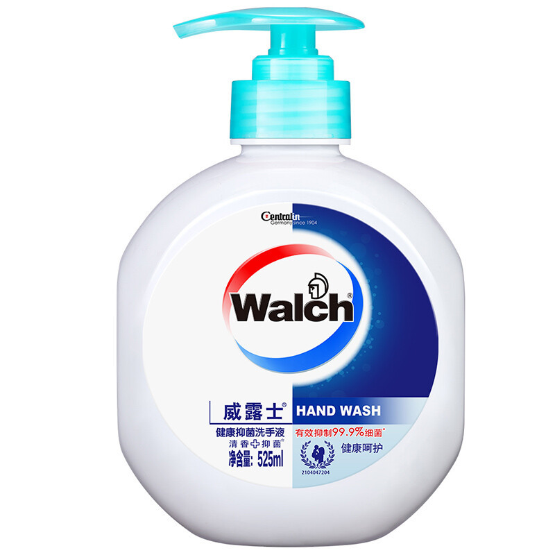 威露士(Walch)健康抑菌洗手液(健康呵护)525ml大瓶装杀菌99.9% 清香保湿洗护手