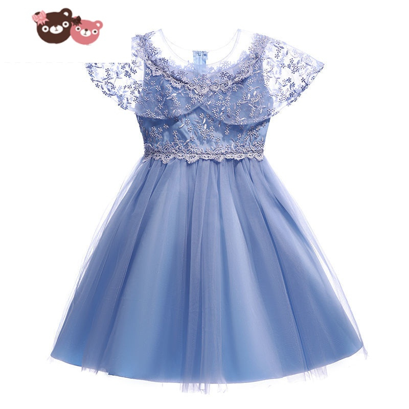 绿彩虹光女童连衣裙夏装公主裙纱裙礼服夏季蓬蓬裙儿童裙子洋气女孩