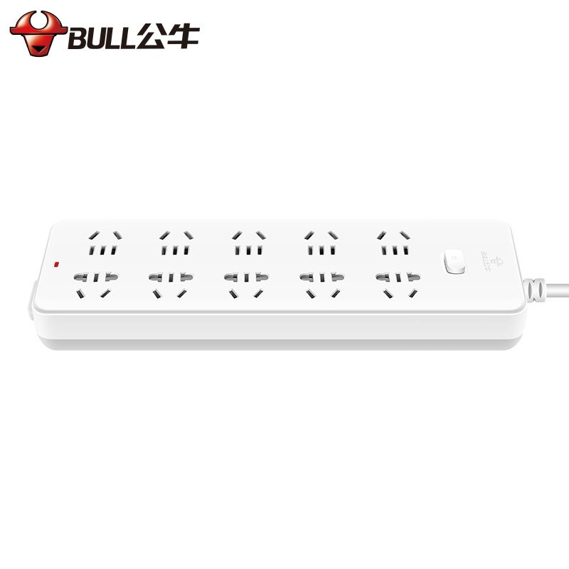 BULL公牛插座 GN-218 过载保护 5米接线板插排插线板带拖线板插板插座