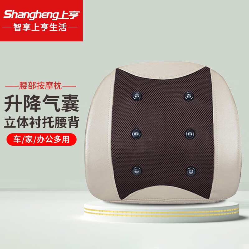 20上亨(shangheng)SHZH-011 腰部按摩器肩颈背部腰椎按摩靠垫家用办公室多功能按摩枕头艾灸理疗电动仪器