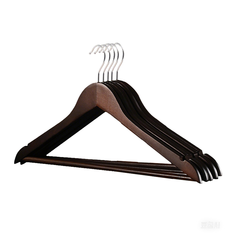 围达 实木衣架 枫木复古色44.5cm 组高清大图