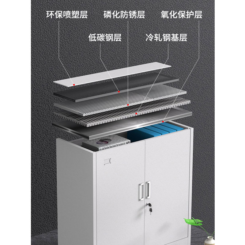 鑫睿辉 中二斗文件柜 1850*900*400mm 台高清大图