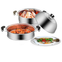 炊大皇(COOKER KING)蒸旺不锈钢三层蒸锅煤气灶电磁炉适用 28cm