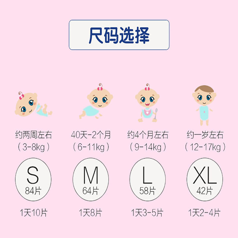 俊琪 超薄干爽瞬吸纸尿裤透气绵柔新生儿尿不湿大号L码58片婴幼儿