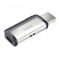 闪迪(Sandisk)64GB U盘 Type-C接口 至尊高速手机电脑两用双接口OTG内存扩容 灰色
