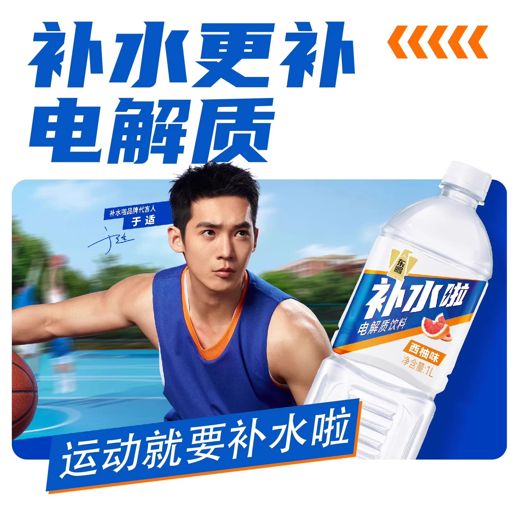 东鹏补水啦电解质饮料1L*12瓶柠檬西柚味于适同款健身运动饮料高清大图