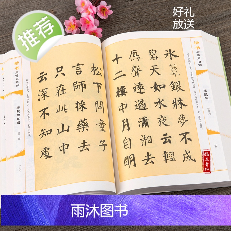 正版 楷书唐诗三百首/中国书法汉简颜体集字张旭古诗四帖欧体集字帖唐诗纳兰容若仓央嘉措诗词精选楷书行书临摹小楷唐诗三百首高清大图