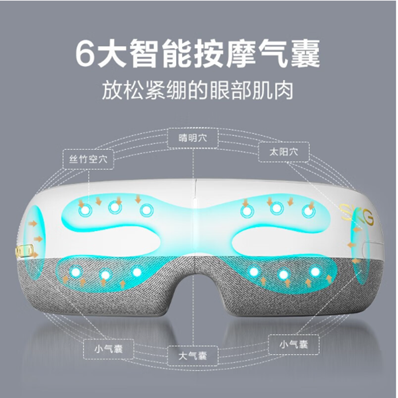 SKG 眼部按摩仪 护眼仪 眼睛按摩器 按摩眼罩 热敷气压 E3 货期5-10天高清大图