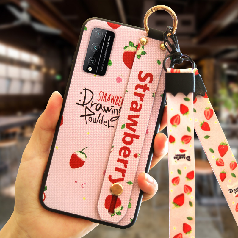 火豹华为荣耀ply4t手机壳qml10腕带ply4t硅胶保护套qml10时尚黑边防摔