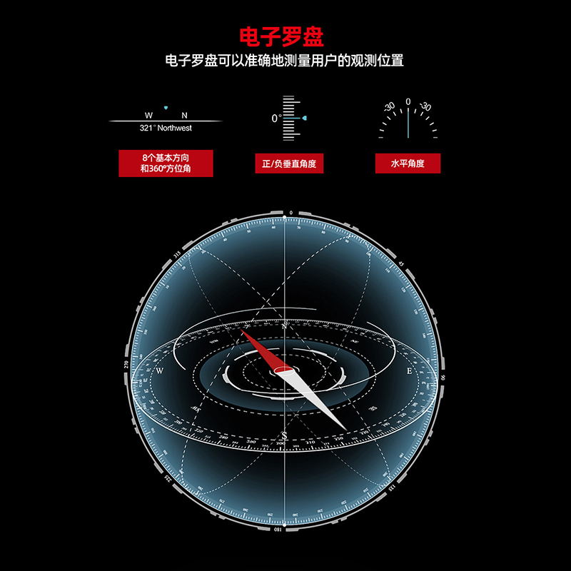 Lcantu徕佳图DW-S95 昼夜两用防抖超星夜视仪 激光测距 电子罗盘 内置WiFi无线观看高清大图