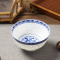 LICHEN 景德镇青花玲珑陶瓷碗 釉中彩陶瓷器饭碗 4.5英寸饭碗 微波炉适用 十个装