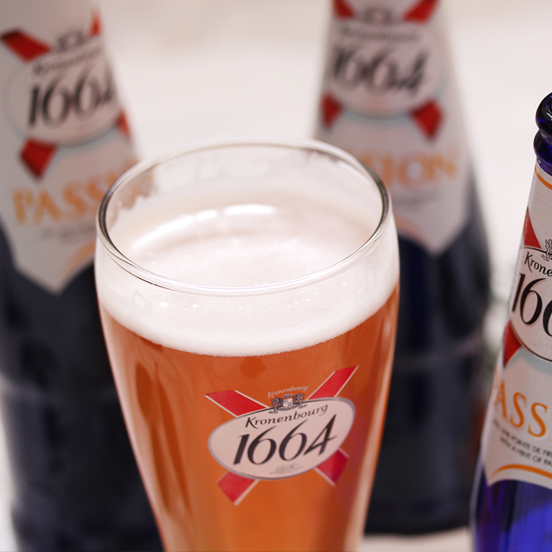 kronenbourg1664百香果啤酒法国果味小麦啤250ml24瓶整箱装