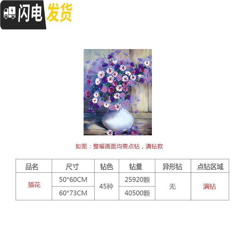 三维工匠5D钻石画2019年新款带框贴画镶钻十字绣满钻小幅手工自己水晶砖石 满钻[40*50厘米]钻量多30免费补钻高清大图