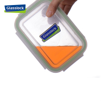 三光云彩((GLASSLOCK)钢化耐热玻璃单品保鲜盒 便当盒耐摔饭盒防漏230℃微波炉烤箱可用 970ml密封保鲜盒