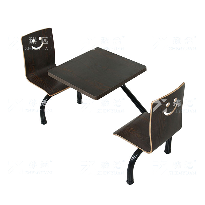 臻远 ZY4040826 连体餐桌椅组合食堂员工餐厅二人位连体餐桌