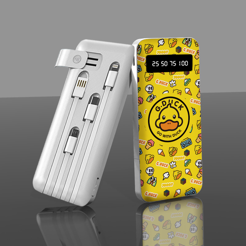 苏宁宜品联名移动电源10000mAh充电宝多功能自带线(3C可上飞机) 加油鸭（四线新款）