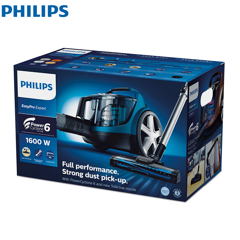 飞利浦(Philips)吸尘器FC5986/81小型家用无尘袋大功率(牛仔蓝)1.5L大容量尘盒/尘桶 地毯式干式