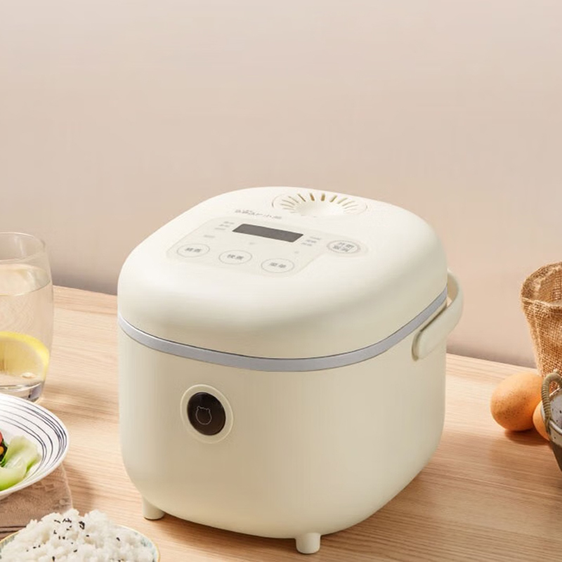 小熊电饭煲3L乳白色小容量智能预约定时保温蒸饭器DFB-B30R1高清大图