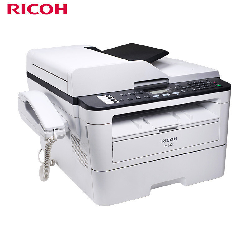 理光(Ricoh)M 340FW A4黑白激光四合一多功能一体机(双面打印/复印/扫描/传真/无线/有线)