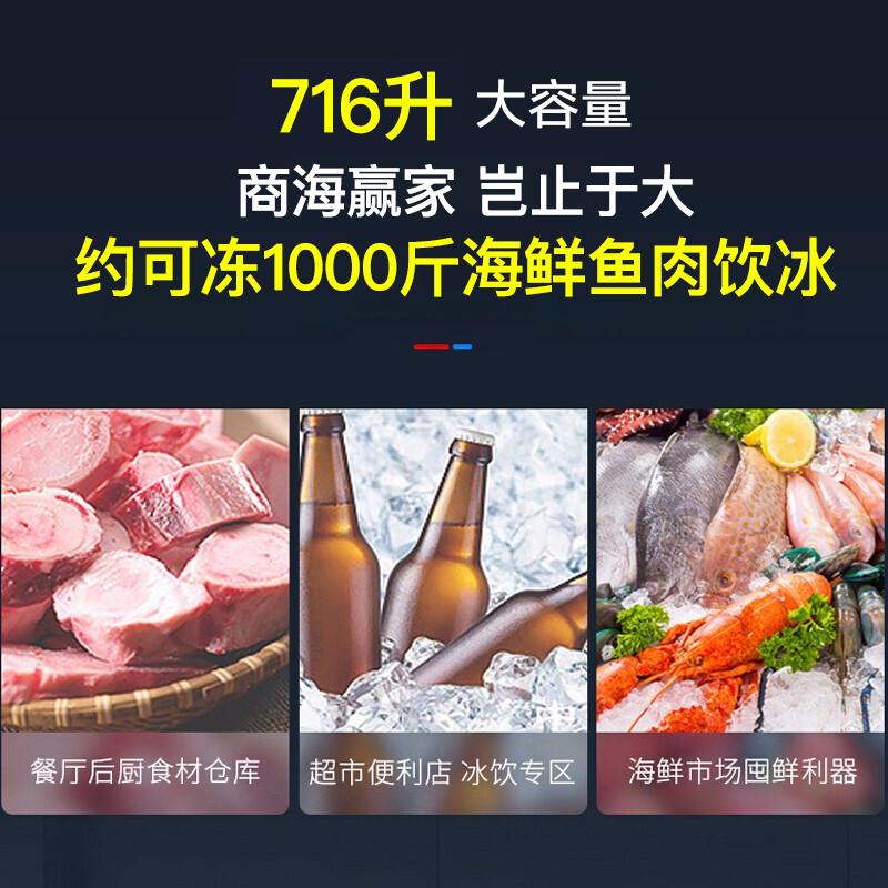海尔冰柜大容量 零下38度低温冰柜 商用单温大冷柜 716升《深冷速冻-38℃~10℃六档可调》