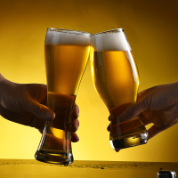 玻璃大号抖音啤酒杯家用容量加厚创意网红个性扎啤杯精酿酒吧酒杯325ml*2支
