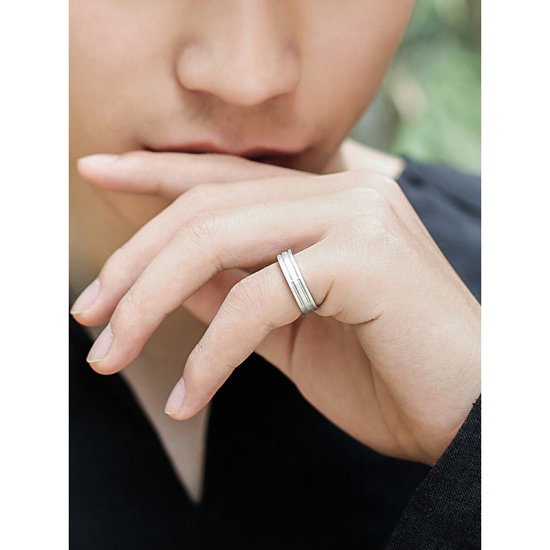 戒指男纯银99足银个性单身贵族尾戒小指开口可调潮男霸气原创设计视频