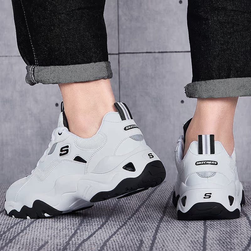 Skechers斯凯奇男鞋新款厚底老爹鞋透气减震运动休闲鞋237152-WHT ZP