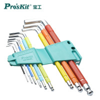 宝工Pro’’’’sKit 彩色加长球头内六角扳手套装,9件套,HW-230BL