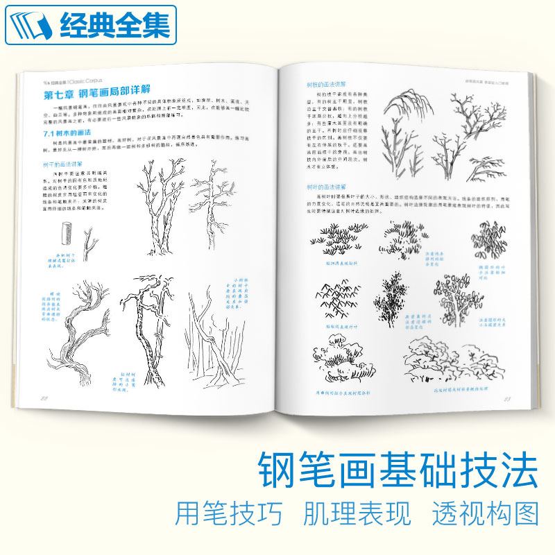 [正版]钢笔画风景34幅技法解析建筑素描速写技法临摹基础手绘画册表现园林零基础自学画画入门从零起步美术教程材书籍杨建飞高清大图