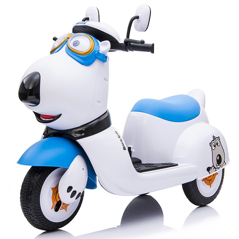 倒霉熊儿童电动摩托车宝宝三轮车男女小孩玩具车可坐号电瓶车视频