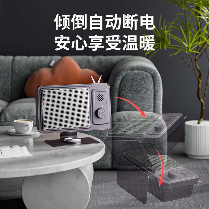 西屋(Westinghouse)取暖器暖风机办公室电暖器家用电暖气小型电暖风迷你热风机学生桌面取暖电器WTH-S200高清大图