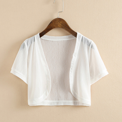 小披肩女夏季配裙子的雪纺外搭开衫短款小外套百搭修身防晒空调衫7621