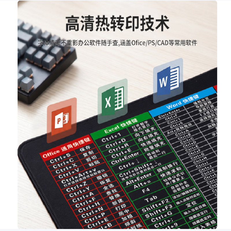 宜客莱(ECOLA) MP07PBK 黑色 快捷键鼠标垫900*400*3mm高清大图