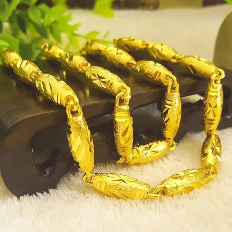 香港免税真金项链男项链吊坠霸气时尚男士项链久不掉色马鞭项链