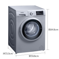 西门子(SIEMENS)XQG80-WM12N1R80W 8公斤 全自动家用滚筒 变频 节能低噪 滚筒洗衣机(银色)