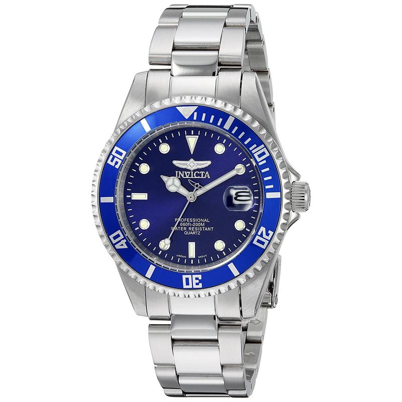 Invicta男士石英防水不锈钢商务休闲蓝盘钢带手表高清大图