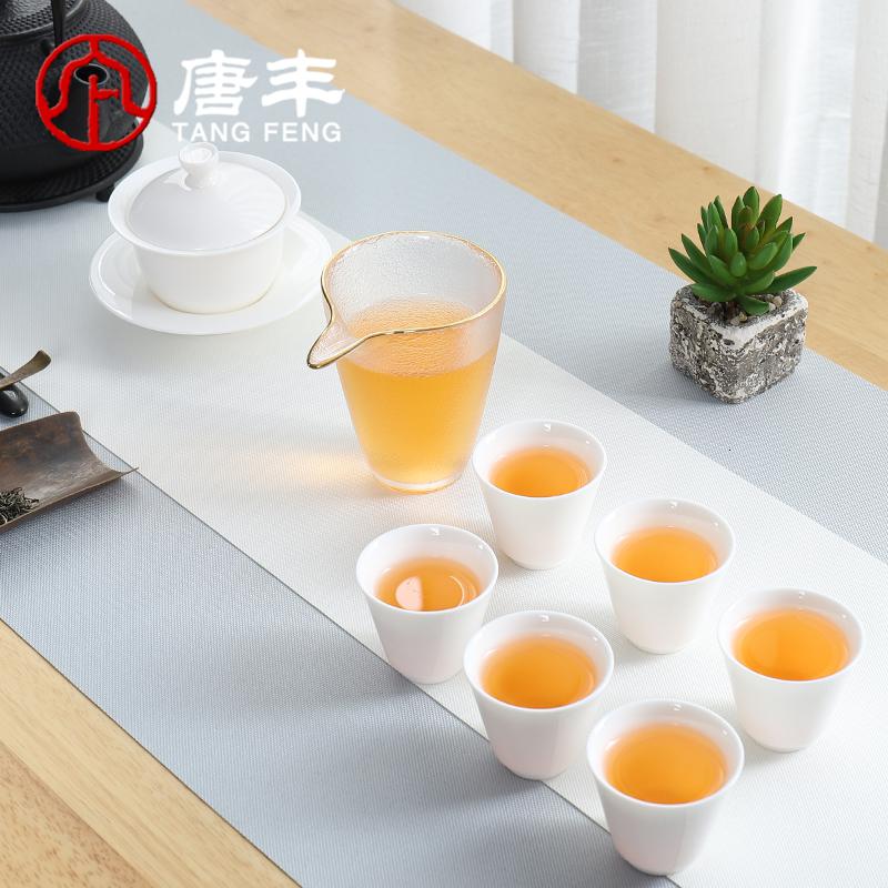 家柏饰(CORATED)羊脂玉瓷功夫茶具家用简约白瓷茶壶茶杯品茗杯盖碗整套泡茶器高清大图