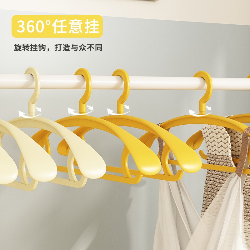 华普思艺衣架家用挂衣无痕宽肩晾衣服撑子防肩角防滑加粗宿舍衣柜收纳衣撑咖色45*21cm10个装高清大图