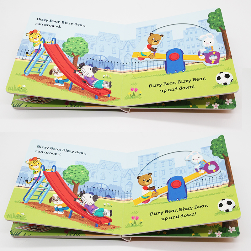 [正版]公园欢乐日 Bizzy Bear Playtime Park 小熊很忙系列英文原版绘本 纸板书 机关操作书抽拉