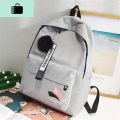 初中生书包女韩版简约小清新树叶大学生背包高中校园中学生双肩包NEWLAKE 灰色（0016关注送礼）