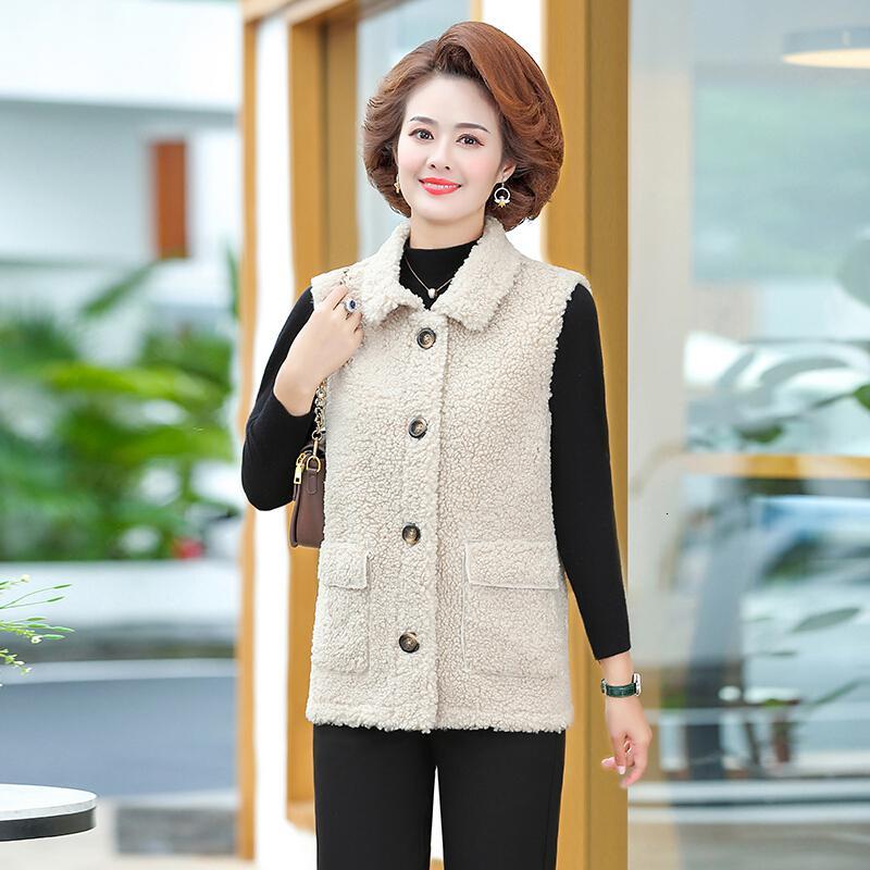 迪鲁奥diluao40岁50岁妈妈穿的马甲中老年马夹外套女春秋外穿纽扣五十