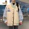 YANXU棒球服外套男2023潮牌英伦潮流字母刺绣情侣学生冬季加绒夹克