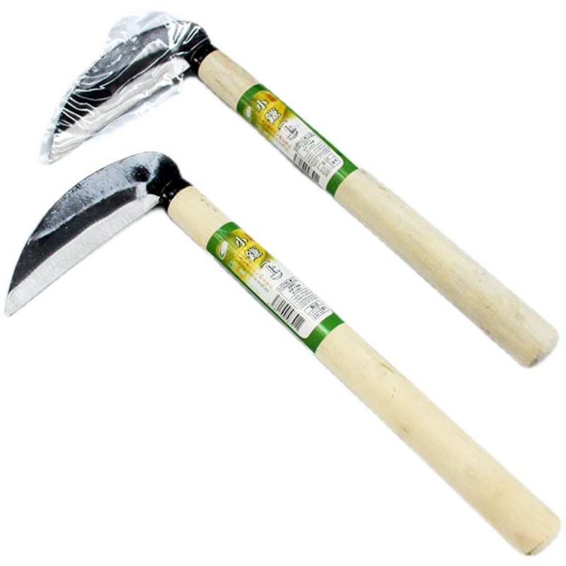 迅众园林割草小镰刀割菜挖野菜小刀锰钢迷你短柄木柄家用韭菜神器