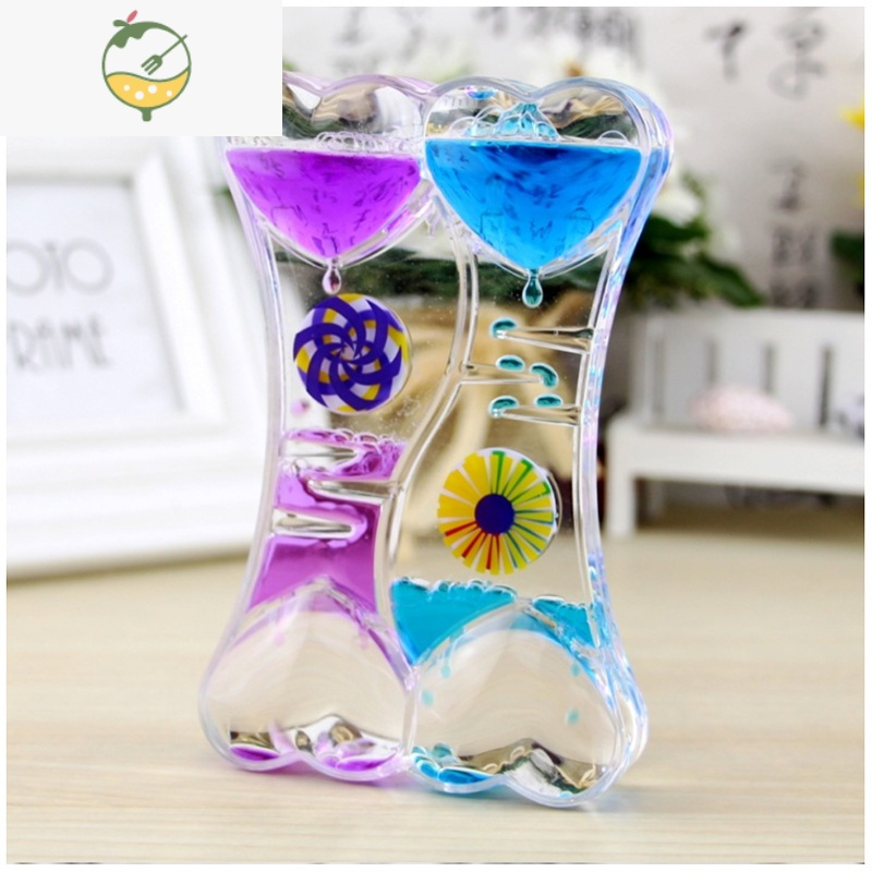 yicheng沙漏计时器儿童防摔水滴油漏液体新奇特生日圣诞节礼物创意小