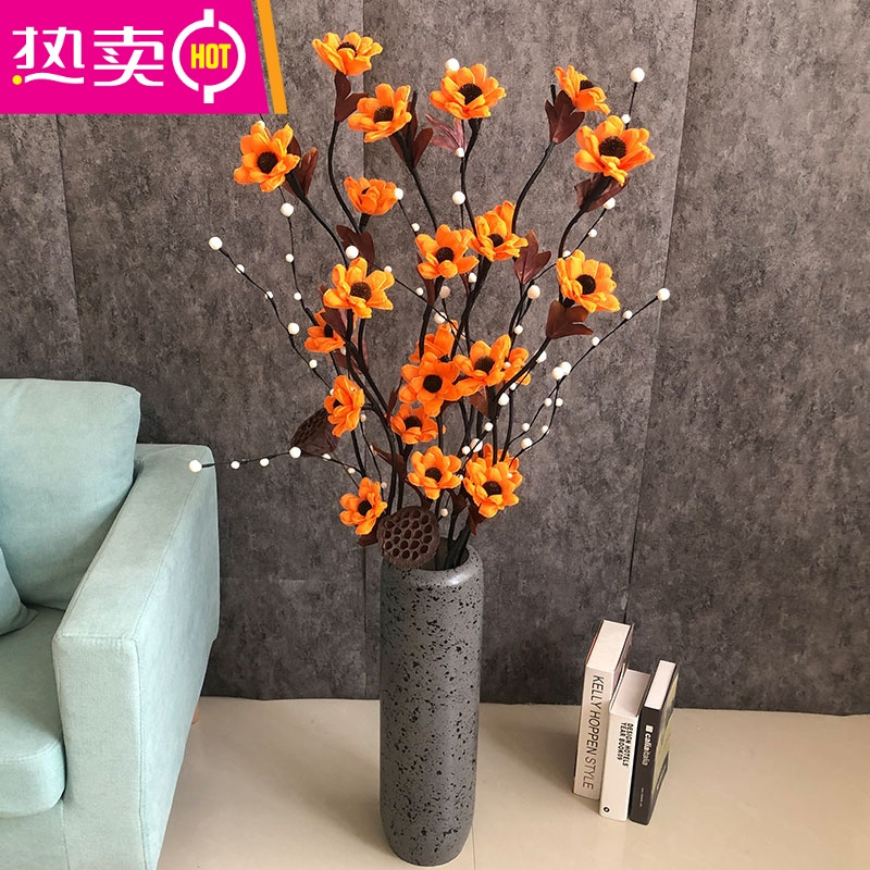封后 Fenghou 花瓶 花艺仿真干枝花客厅落地叶脉干花束装饰家居室内大花瓶摆件电视柜摆设fenghou 橙色含瓶 价格图片品牌报价 苏宁易购梦舟家居生活专营店