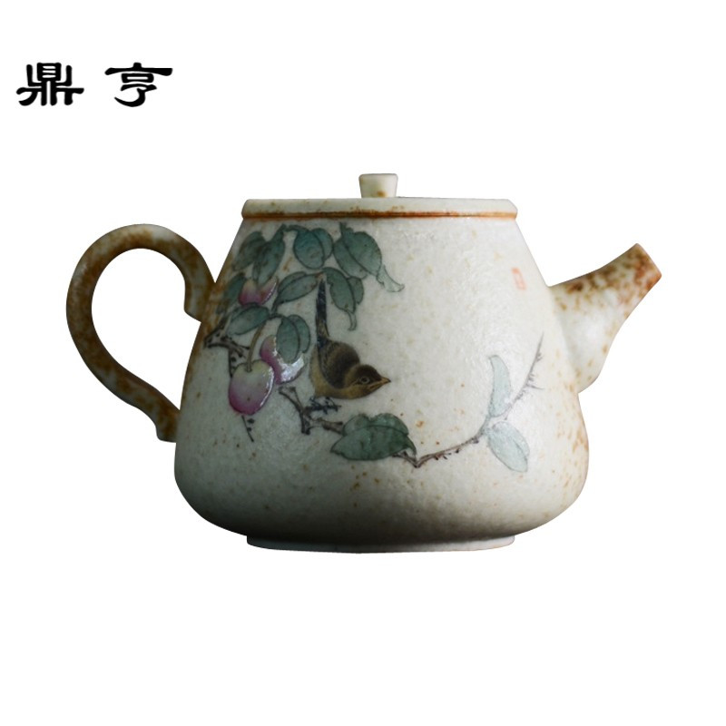 鼎亨釉上粉彩手绘茶壶陶瓷功夫茶具套装单壶景德镇手绘茶具鬼志野