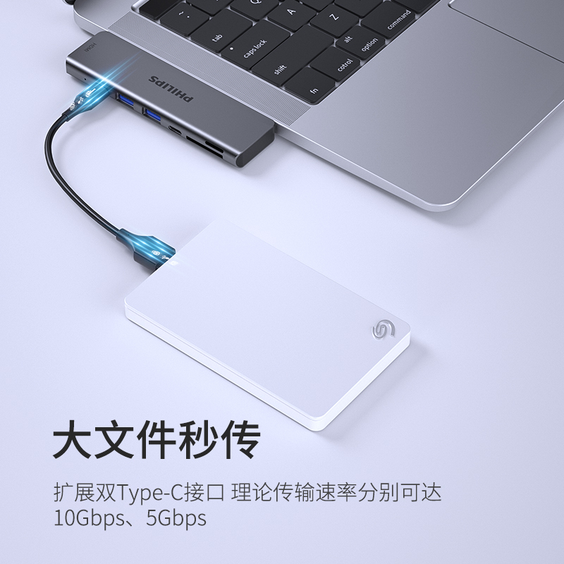 飞利浦type-c拓展坞电脑转换器 转接头笔记本扩展macbook pro苹果配件air投影仪转换器SWR1604C