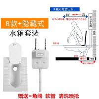 闪电客隐形藏带盖板翻盖式蹲便器大便器水箱整套坑厕池可配智能感应水箱